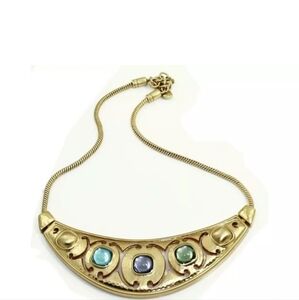 New Brighton Versailles Amalia Gold-Tone Crystal Necklace, NWT